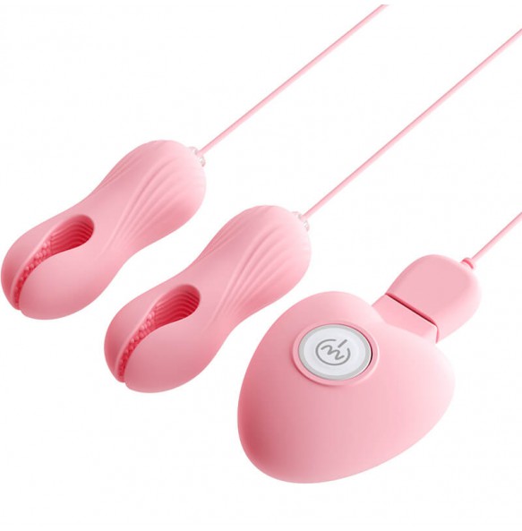 MizzZee - HeartJoy Vibrating Nipple Clamps (Chargeable - Pink)